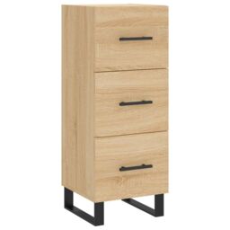 Berkfield Home Highboard Sonoma Oak 34.5x34x180 cm Engineered Wood in Brown - thumbnail 5