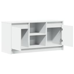Berkfield Home TV Cabinet with LED White 100x34x50 cm Engineered Wood - Size: 100 x 34 x 50 cm - thumbnail 9