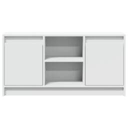 Berkfield Home TV Cabinet with LED White 100x34x50 cm Engineered Wood - Size: 100 x 34 x 50 cm - thumbnail 6