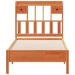 Berkfield Home Bookcase Bed without Mattress Wax Brown 100x200 cm Solid Wood Pine - thumbnail 4