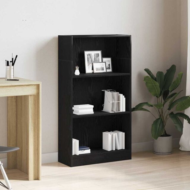 Berkfield Home Bookcase Black Oak 60x24x109 cm Engineered Wood in Brown - Size: 60 x 24 x 109 cm - image 1