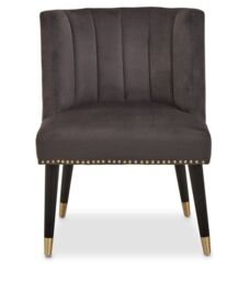 Orsina Grey Velvet Chair for Living Room, Chair with Velvet Upholstery, Dining Chair for Lounge, Dinner, Home - thumbnail 6