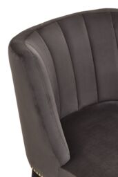 Orsina Grey Velvet Chair for Living Room, Chair with Velvet Upholstery, Dining Chair for Lounge, Dinner, Home - thumbnail 5