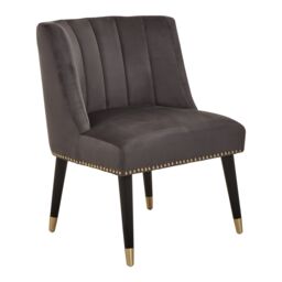 Orsina Grey Velvet Chair for Living Room, Chair with Velvet Upholstery, Dining Chair for Lounge, Dinner, Home - thumbnail 4