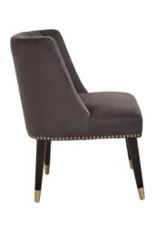 Orsina Grey Velvet Chair for Living Room, Chair with Velvet Upholstery, Dining Chair for Lounge, Dinner, Home - thumbnail 3