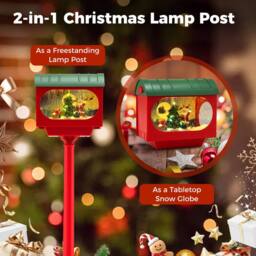 Gymax Christmas Street Lamp Sound & Tap Activated Xmas Indoor Streetlamp in Red - thumbnail 8