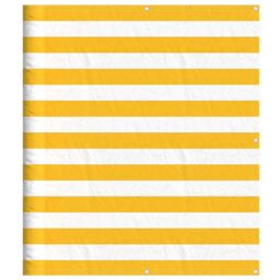 Berkfield Home Balcony Screen Yellow & White Stripe 120x1000 cm - thumbnail 2