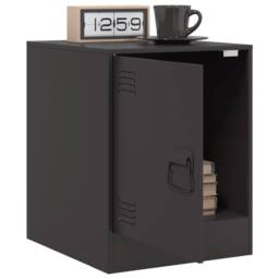 Berkfield Home Bedside Cabinets 2pcs Black 34.5x39x44 cm Steel - thumbnail 4