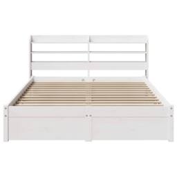 Berkfield Home Beautiful Bed Frame with Headboard without Mattress White 160x200 cm - thumbnail 4