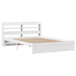 Berkfield Home Beautiful Bed Frame with Headboard without Mattress White 160x200 cm - thumbnail 1