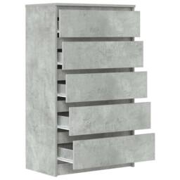 Berkfield Home Drawer Cabinet Concrete Grey 60x36x103 cm Engineered Wood - Size: 60 x 36 x 103 cm - thumbnail 7