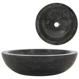 Berkfield Home Sink 40x12 cm Marble Black