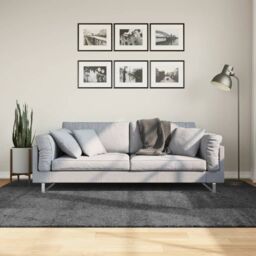 Berkfield Home Rug OVIEDO Short Pile Anthracite 160x230 cm in Black - Size: Medium - thumbnail 1