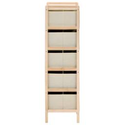 Berkfield Home Storage Racks with 5 Fabric Baskets 2 pcs Beige Cedar Wood - thumbnail 5