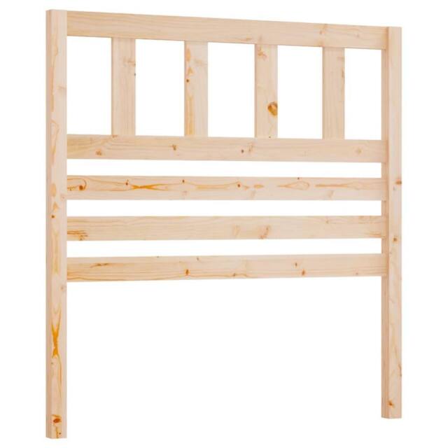 Berkfield Home Bed Headboard 96x4x100 cm Solid Wood Pine in Natural - Size: 96 x 4 x 100 cm - image 1