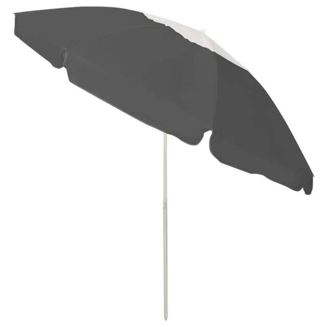 Berkfield Home Elegant Beach Umbrella Anthracite 240 cm in Dark Grey - image 1