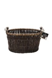 JVL Dark Vertical Weave Log Basket in Dark Brown