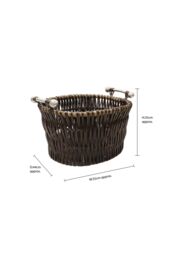 JVL Dark Vertical Weave Log Basket in Dark Brown - thumbnail 6