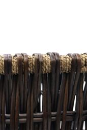 JVL Dark Vertical Weave Log Basket in Dark Brown - thumbnail 5