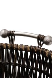 JVL Dark Vertical Weave Log Basket in Dark Brown - thumbnail 4