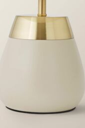 ValueLights Hurst Bulbous Touch Table Lamp with Drum Lamp Shade & Bulb in Cream - thumbnail 5