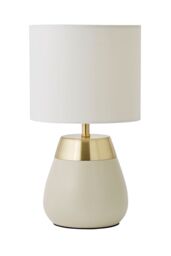 ValueLights Hurst Bulbous Touch Table Lamp with Drum Lamp Shade & Bulb in Cream - thumbnail 6