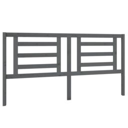 Berkfield Home Bed Headboard Grey 186x4x100 cm Solid Pine Wood - Size: 186 x 4 x 100 cm - thumbnail 2