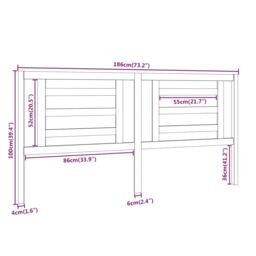 Berkfield Home Bed Headboard Grey 186x4x100 cm Solid Pine Wood - Size: 186 x 4 x 100 cm - thumbnail 6