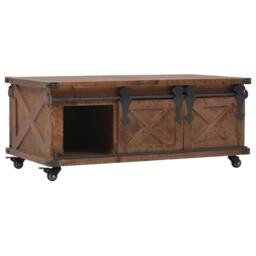 Berkfield Home Classic Coffee Table Solid Fir Wood 91x51x38 cm Brown - Size: 91 x 51 x 38 cm - thumbnail 6