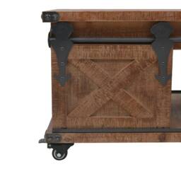 Berkfield Home Classic Coffee Table Solid Fir Wood 91x51x38 cm Brown - Size: 91 x 51 x 38 cm - thumbnail 7
