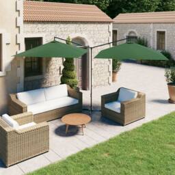 Berkfield Home Double Parasol with Steel Pole Green 600x300 cm