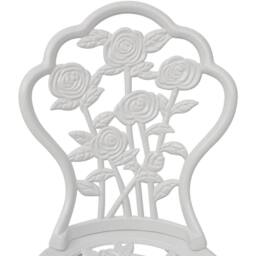 Berkfield Home Decorative 3 Piece Bistro Set Cast Aluminium White - thumbnail 6