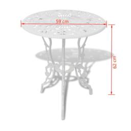 Berkfield Home Decorative 3 Piece Bistro Set Cast Aluminium White - thumbnail 9