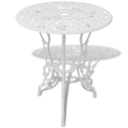 Berkfield Home Decorative 3 Piece Bistro Set Cast Aluminium White - thumbnail 3