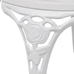 Berkfield Home Decorative 3 Piece Bistro Set Cast Aluminium White - thumbnail 7