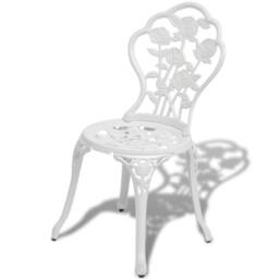 Berkfield Home Decorative 3 Piece Bistro Set Cast Aluminium White - thumbnail 5