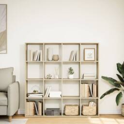 Berkfield Home Classic Book Cabinet Sonoma Oak 137.5x29x137.5 cm Engineered Wood in Light Tan - thumbnail 1