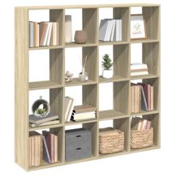 Berkfield Home Classic Book Cabinet Sonoma Oak 137.5x29x137.5 cm Engineered Wood in Light Tan - thumbnail 4
