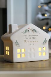 Personalised Memento Company Personalised Christmas Foliage LED House in White - thumbnail 4