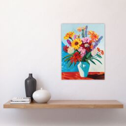 "Artery8 Colourful Spring Flower Bouquet Vibrant Painting Wall Art Print - Size: W24"" x H32""" - thumbnail 4