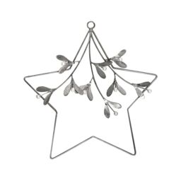 Ivyline Galvanised Star Mistletoe Wreath W31cm - Good value for money - Excellent quality - Can be used as a wreath or candle ring in Silver - thumbnail 2