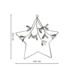 Ivyline Galvanised Star Mistletoe Wreath W31cm - Good value for money - Excellent quality - Can be used as a wreath or candle ring in Silver - thumbnail 6
