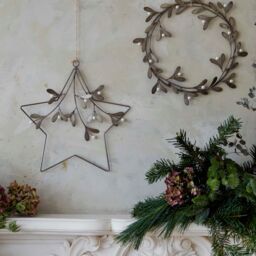 Ivyline Galvanised Star Mistletoe Wreath W31cm - Good value for money - Excellent quality - Can be used as a wreath or candle ring in Silver - thumbnail 5