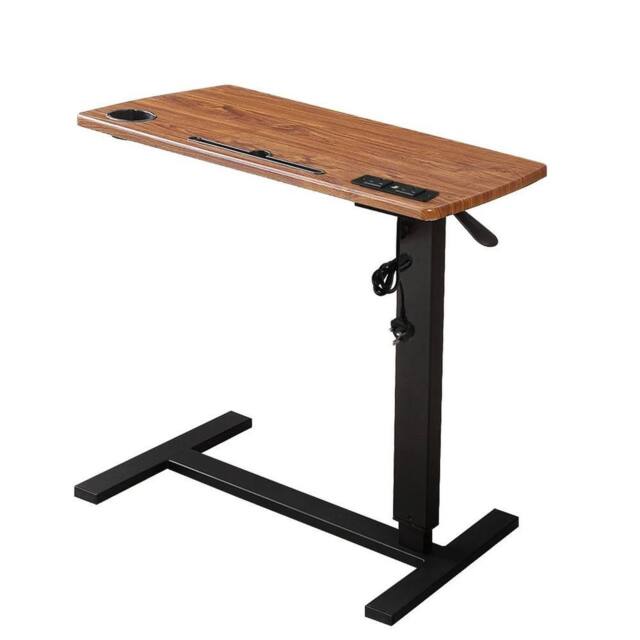 VOGREX Electric USB Height Adjustable Folding Standing Laptop Desk in Brown - image 1