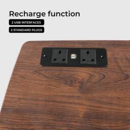 VOGREX Electric USB Height Adjustable Folding Standing Laptop Desk in Brown - thumbnail 4