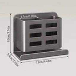 Havendro Grey Wall Mounted Toothbrush Holder Self Adhesive Storage Rack - thumbnail 2
