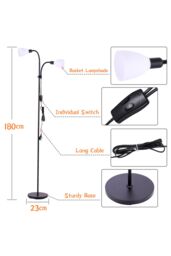 Living and Home Modern 2 Head Standing Floor Lamp for Living Room - thumbnail 4
