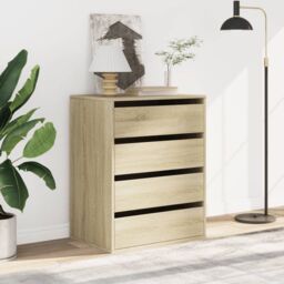 Berkfield Home Corner Chest of Drawers Sonoma Oak 60x41x76 cm Engineered Wood in Brown - Size: 60 x 41 x 76 cm - thumbnail 3