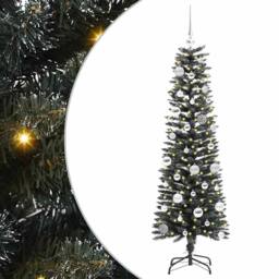 Berkfield Home Artificial Christmas Tree with 150 LEDs Green 43 x 43 x 150 cm - thumbnail 2