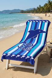 Living and Home Lightweight Large Microfibre Beach Towel in Blue - thumbnail 5